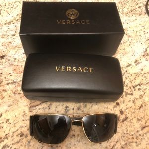 Versace Men’s Sunglasses - Black/Gold - with box